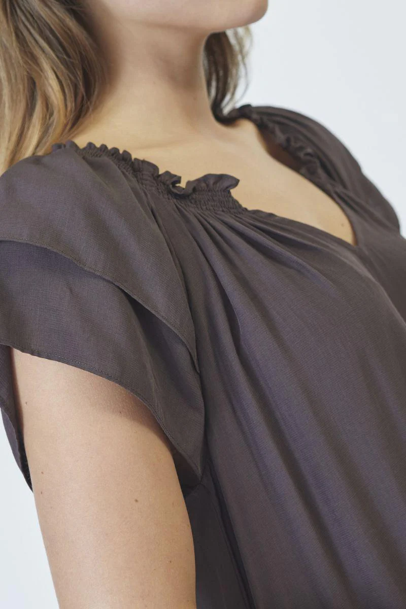 Sunrise Crop Dress | Mocca | Kjole fra Co'couture - Image 5