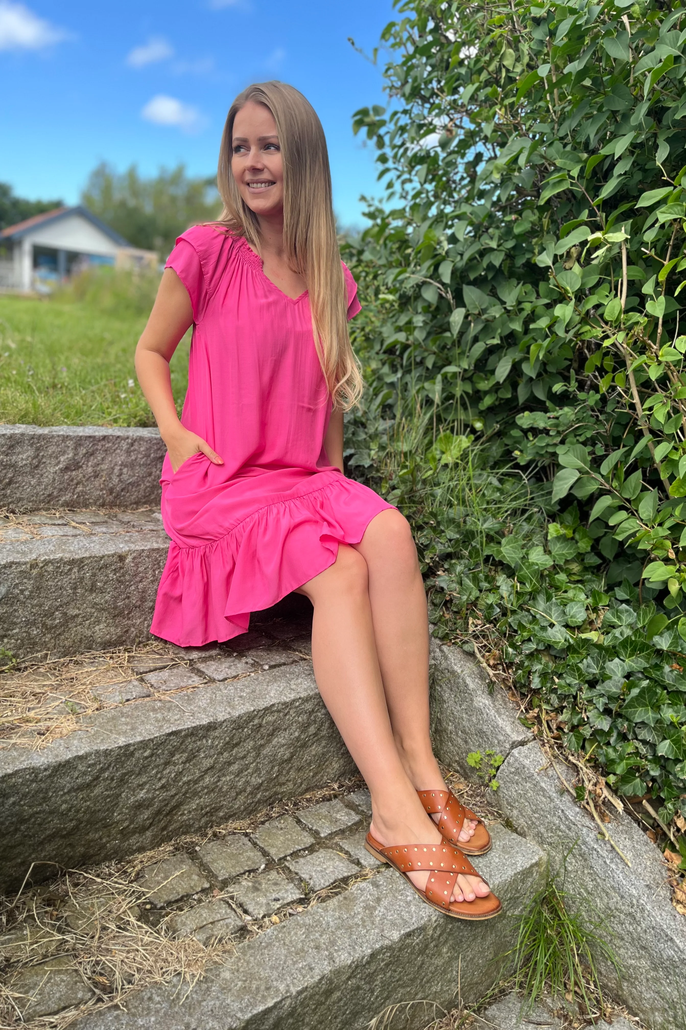 Sunrise Crop Dress | Pink | Kjole fra Co'couture - Image 7