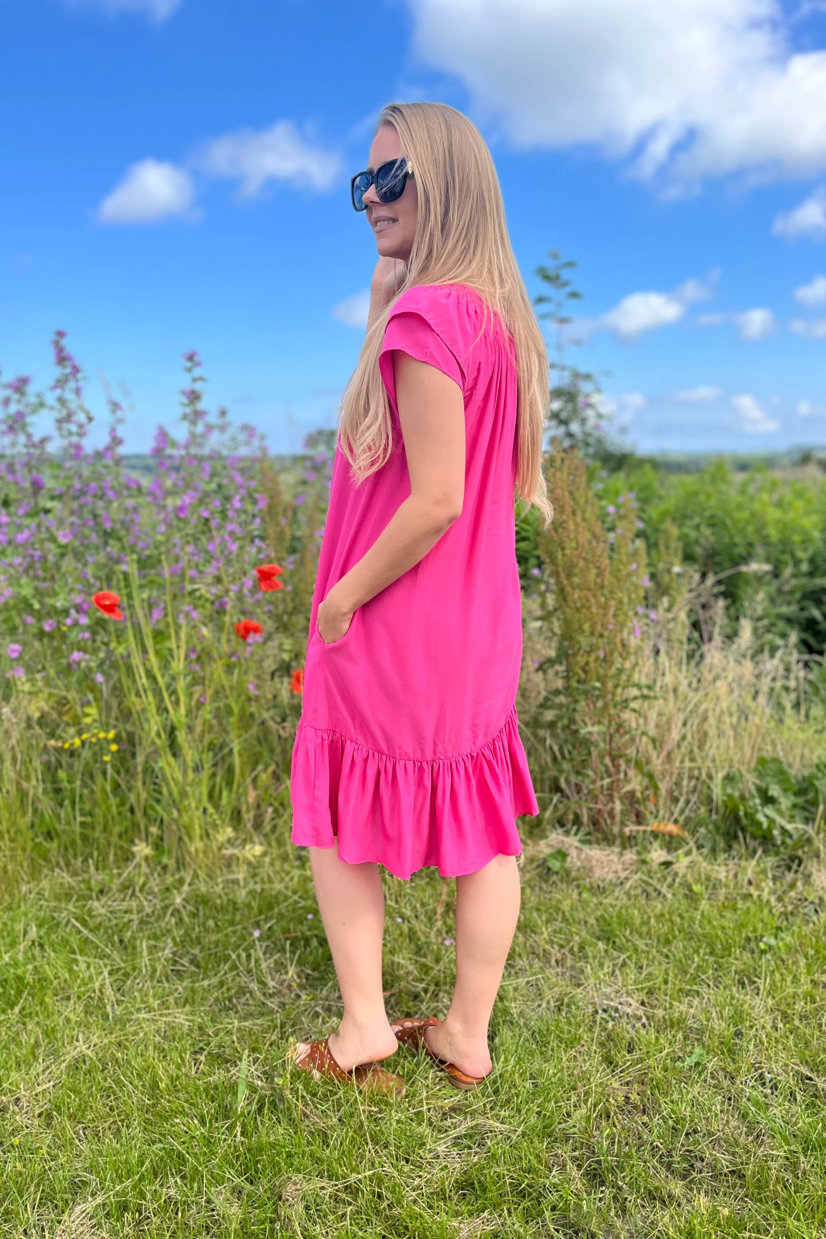 Sunrise Crop Dress | Pink | Kjole fra Co'couture - Image 9