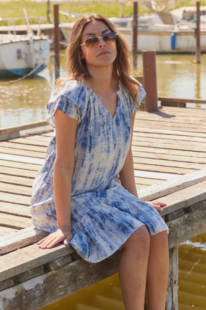 Sunrise Crop Sky Dress 36539 | Blue | Kjole fra Co'couture - Image 5
