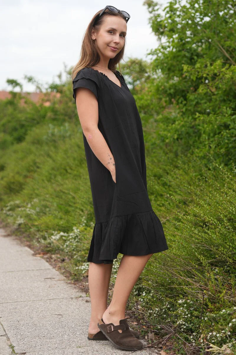 Sunrise Cropped Dress | Sort | Kjole fra Co'couture - Image 7