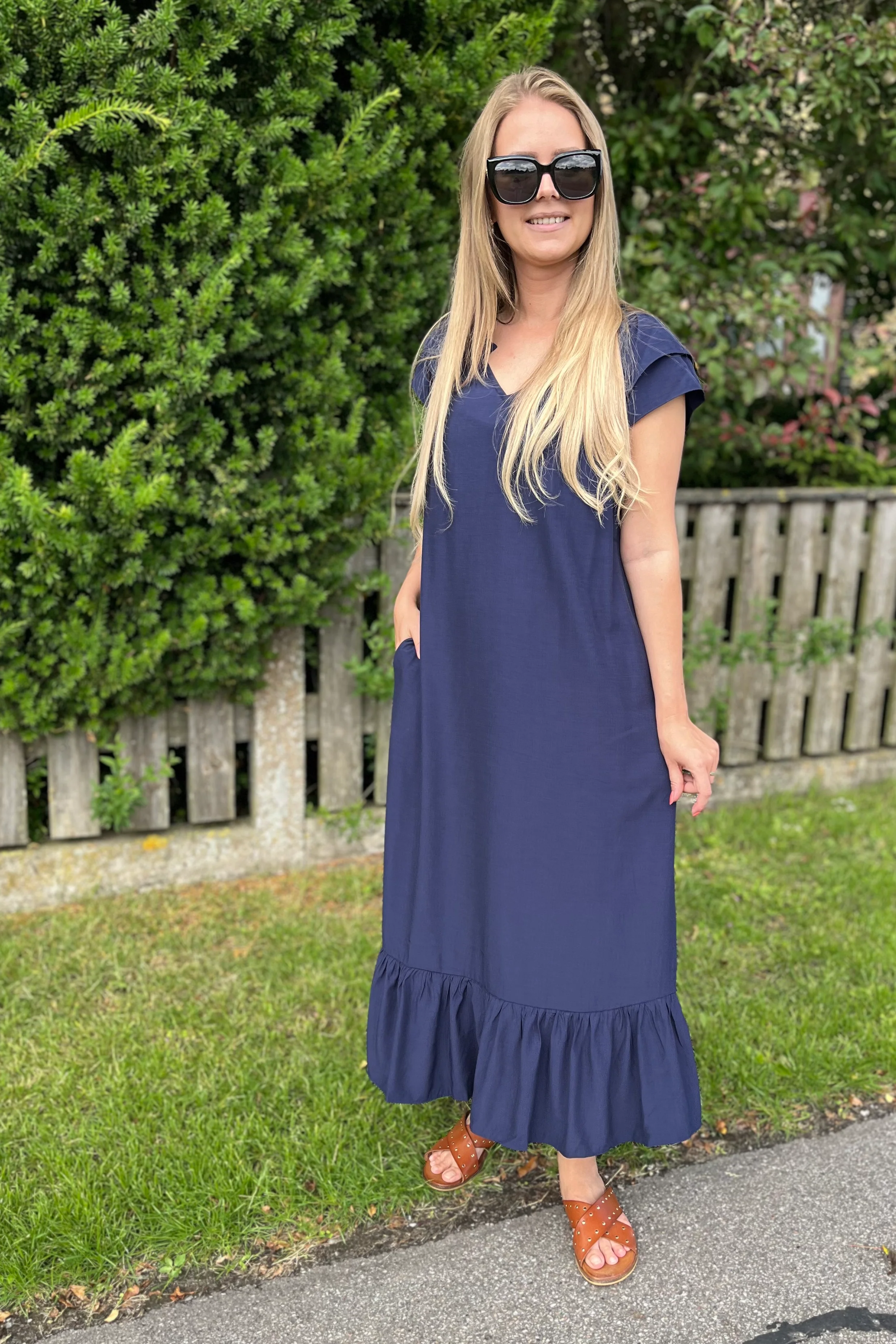Sunrise Dress | Navy | Lang kjole fra Co'couture - Image 5
