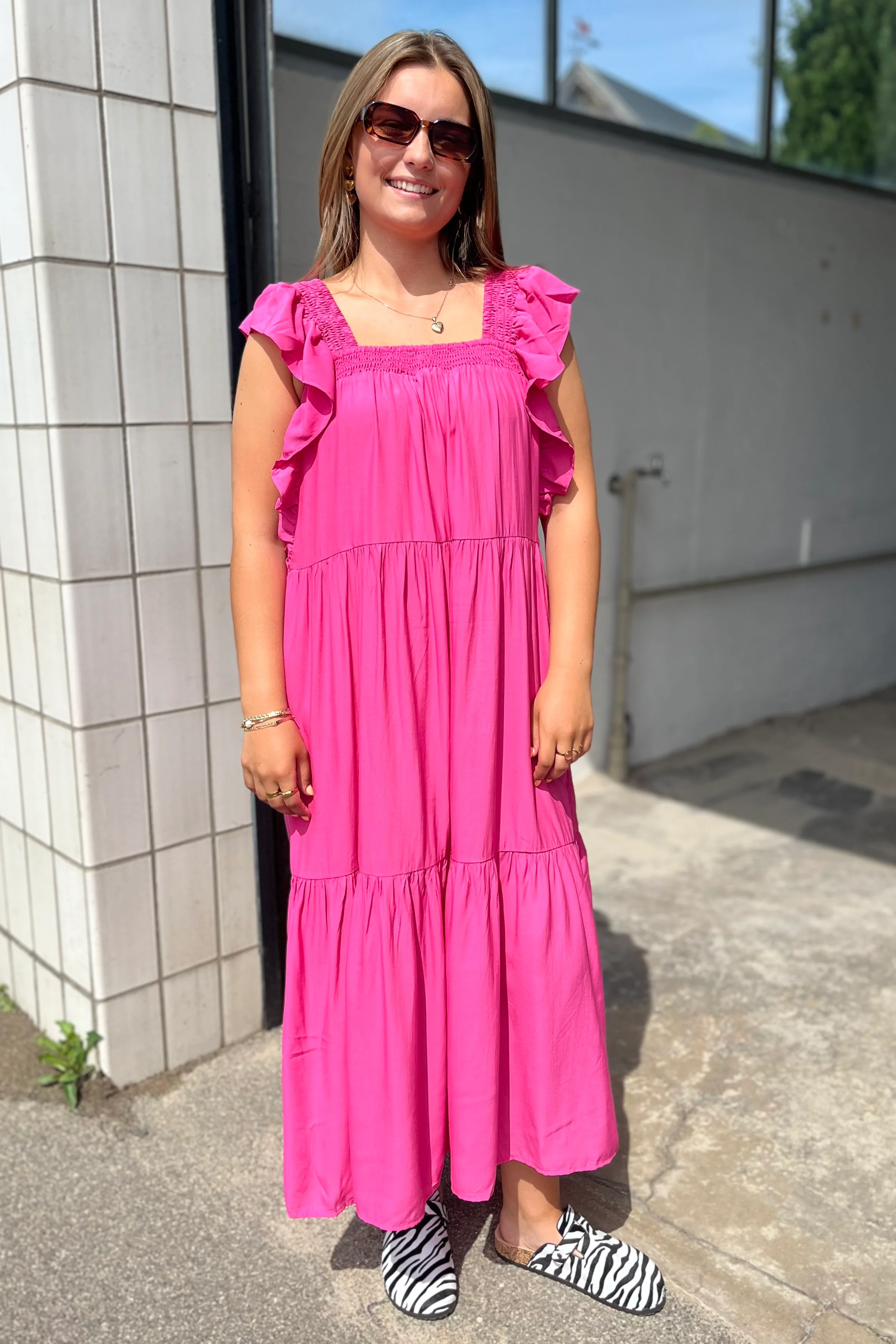 Sunrise Smock Dress | Pink | Kjole fra Co'couture - Image 3