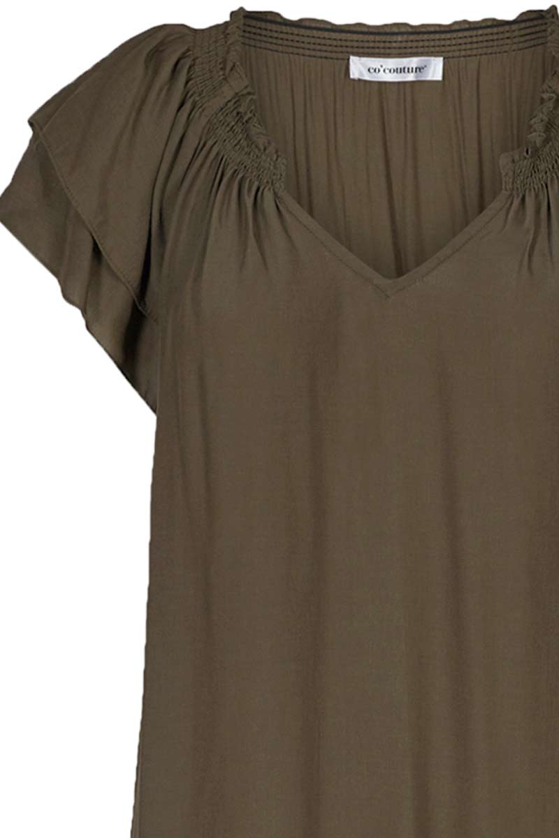 Sunrise Top | Dark Army | Bluse fra Co'couture - Image 3