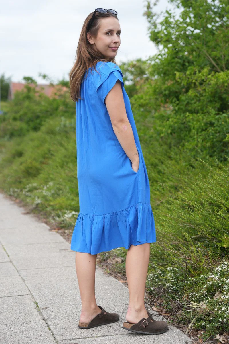 Sunrise Crop Dress | New Blue | Kjole fra Co'couture - Image 3