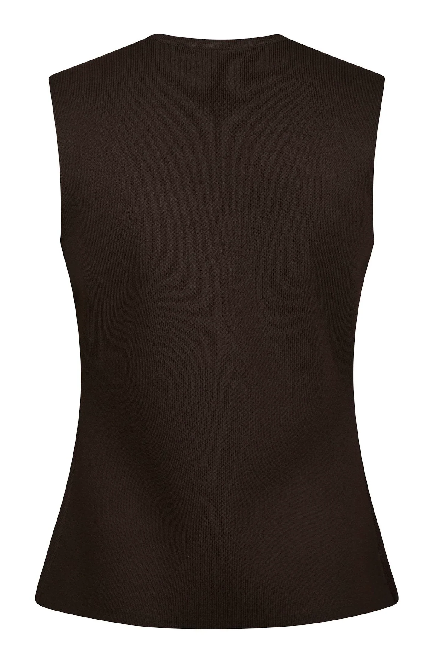 Sway Smooth Knit Waistcoat | Dark Brown | Strik fra Neo Noir - Image 3