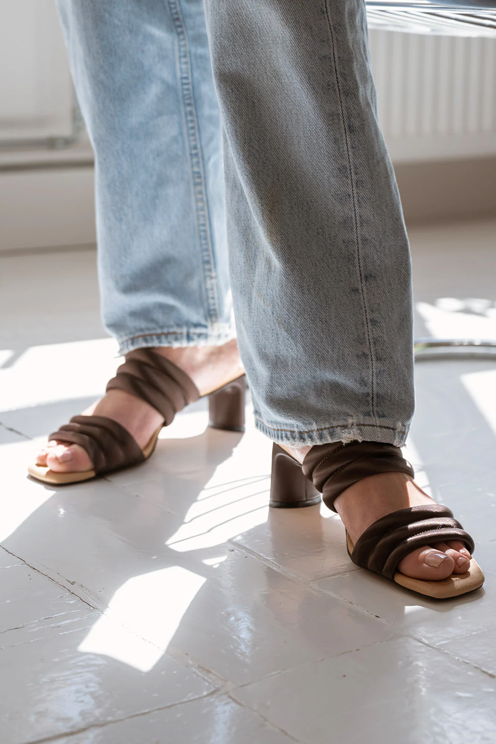 Sylvi Padded Strap | Brown Satin - Image 2