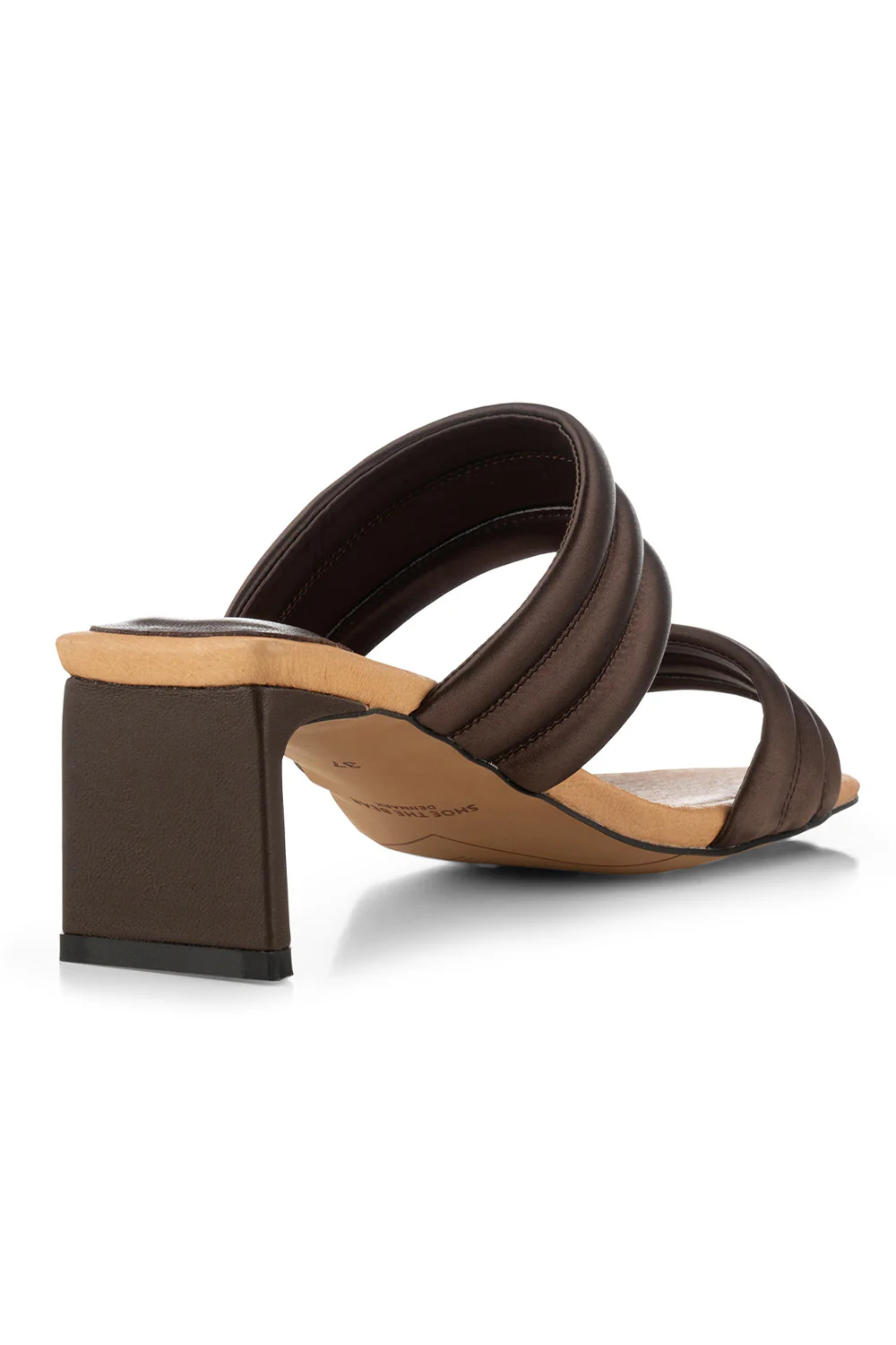 Sylvi Padded Strap | Brown Satin - Image 5