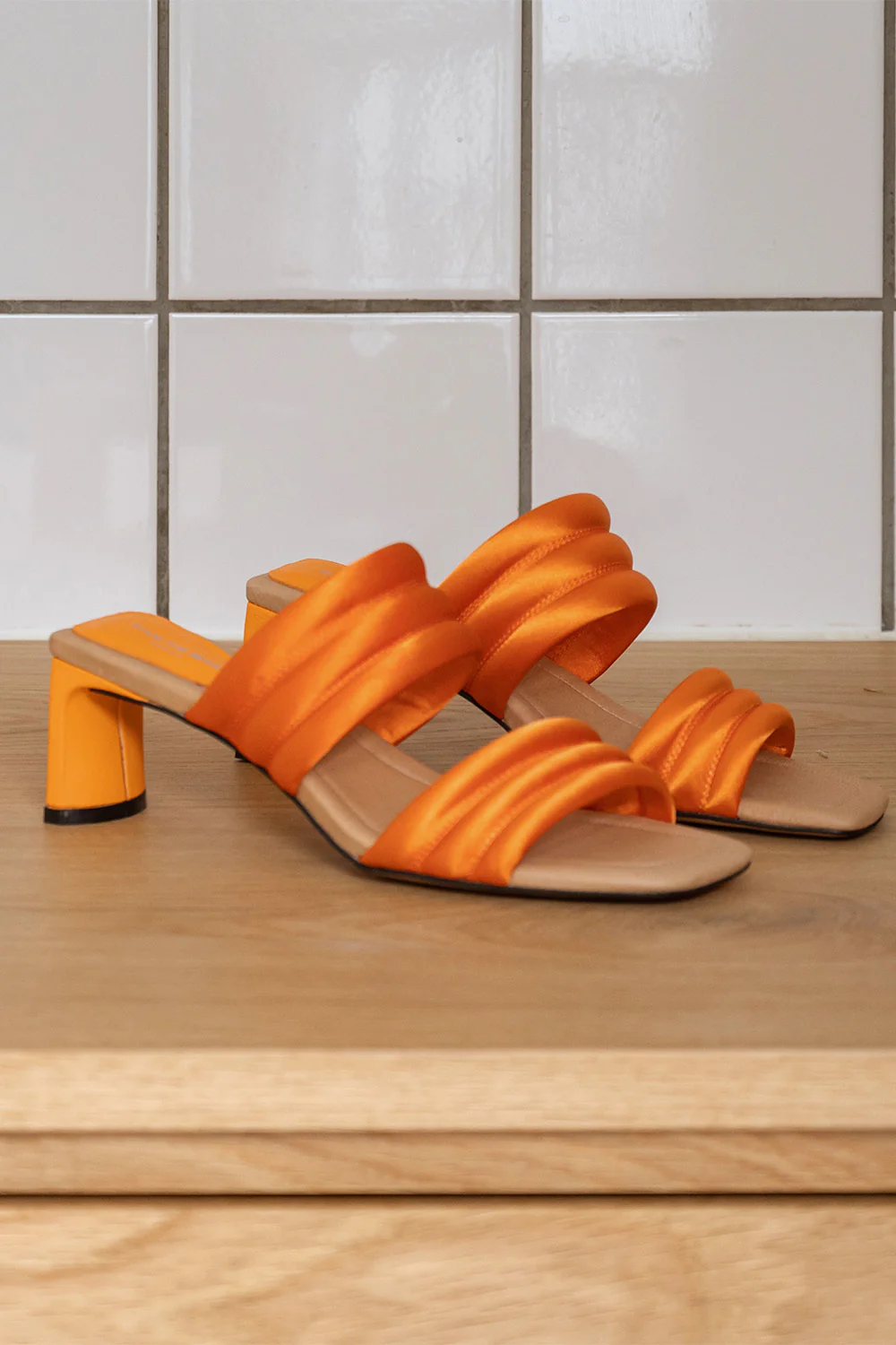 Sylvi Padded Strap | Orange Satin - Image 2