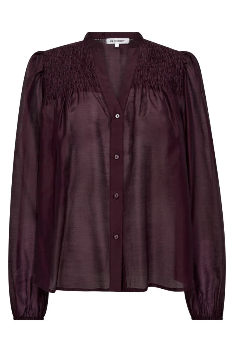 Taffy Smock V-Shirt 35807 | Winered | Bluse fra Co'couture - Image 2