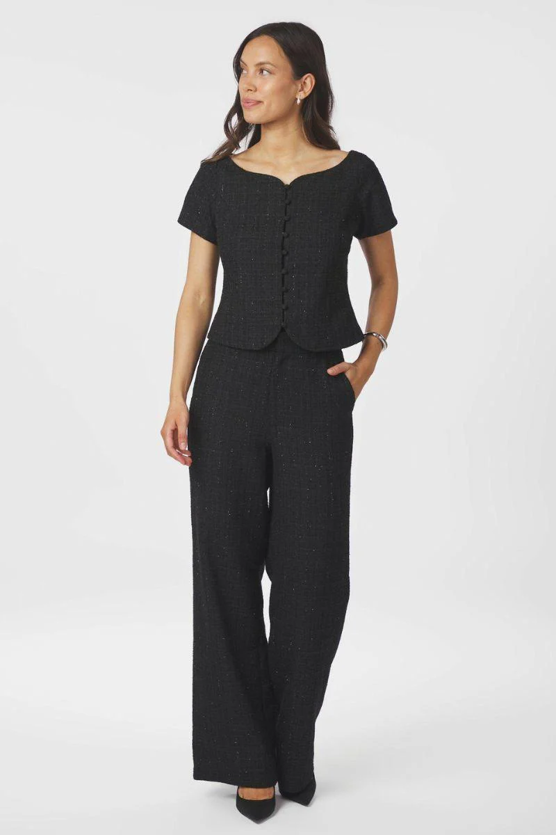 Tango Boucle Top | Black | Bluse fra Neo Noir - Image 6