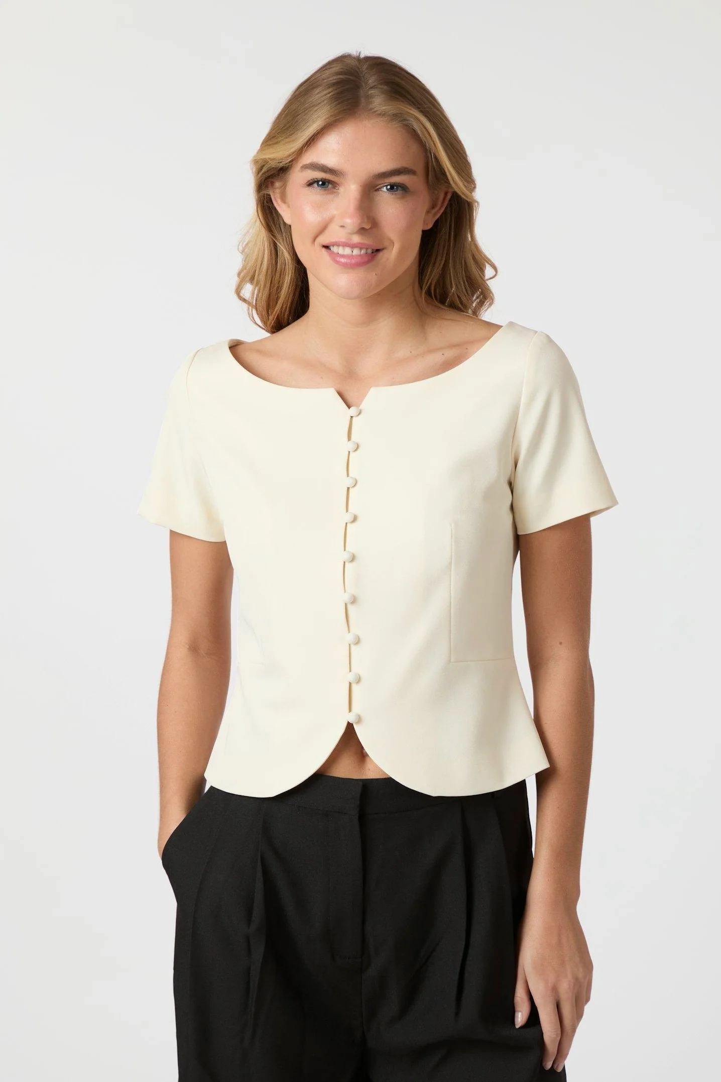 Tango Structure Top | Off White | Bluse fra Neo Noir - Image 3