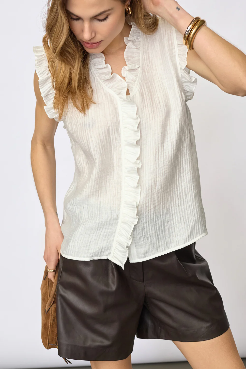 Tassycc Frill Top | White | Skjorte fra Co'Couture