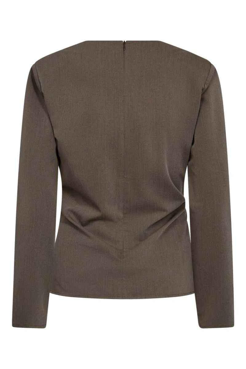 Tenga Pleat Blouse 45043 | Walnut | Bluse fra Co'couture - Image 6