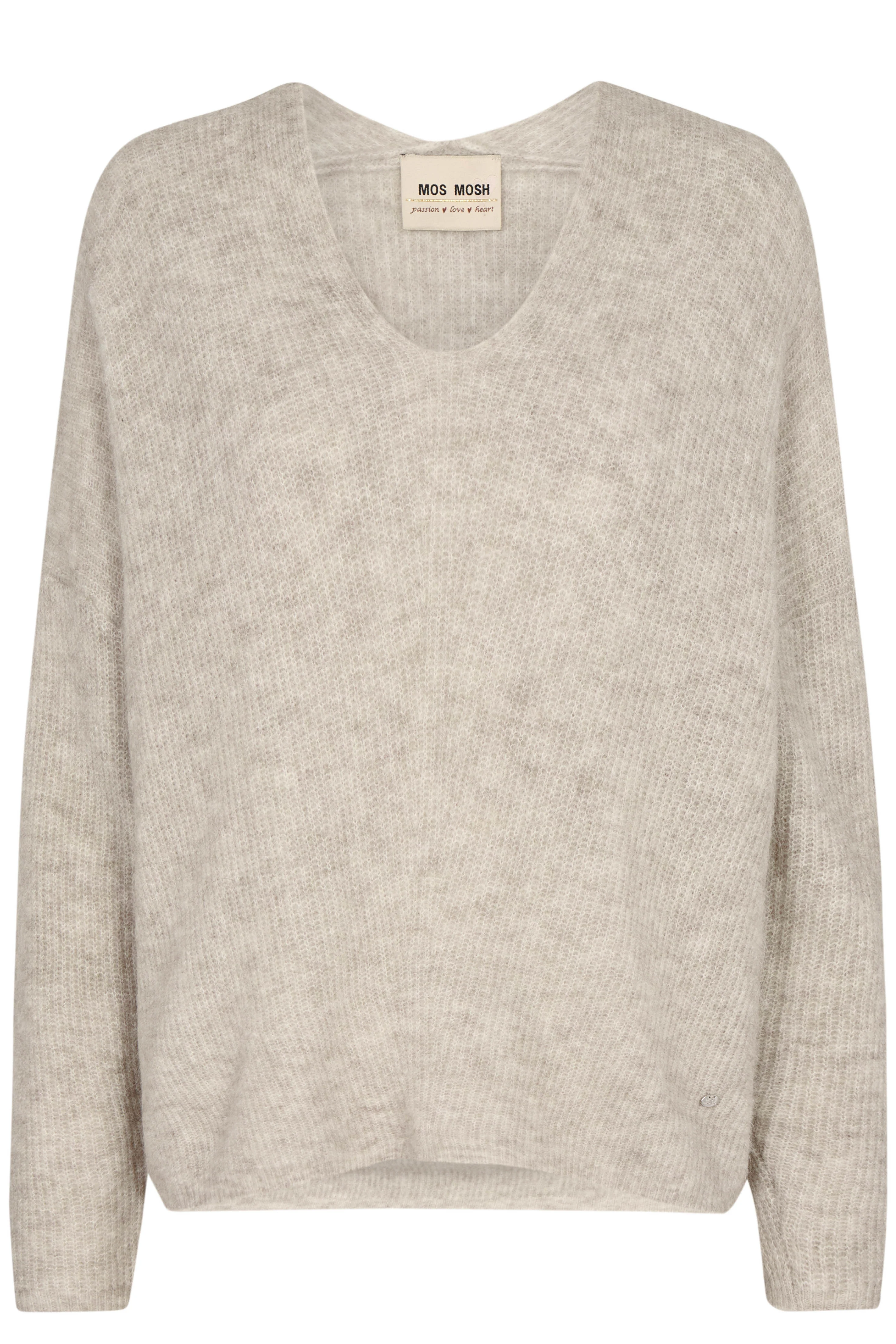 Thora V-neck Knit | Feather Gray | Strik fra Mos Mosh - Image 2