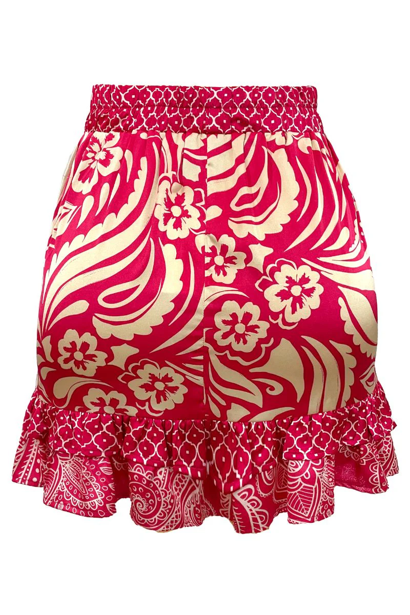 Tia Frill Short Skirt | Pink Mix | Nederdel fra Liberté - Image 4