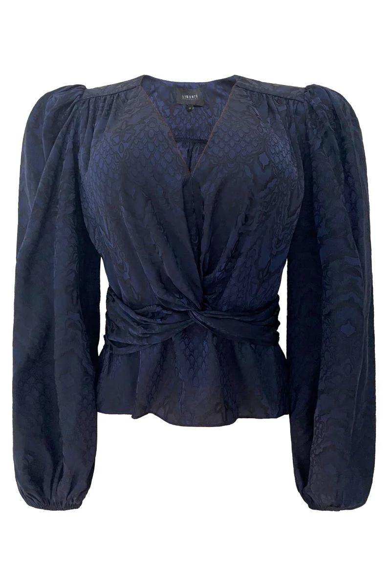 Tiki Ls Twist Blouse | Navy Black | Bluse fra Liberté - Image 2