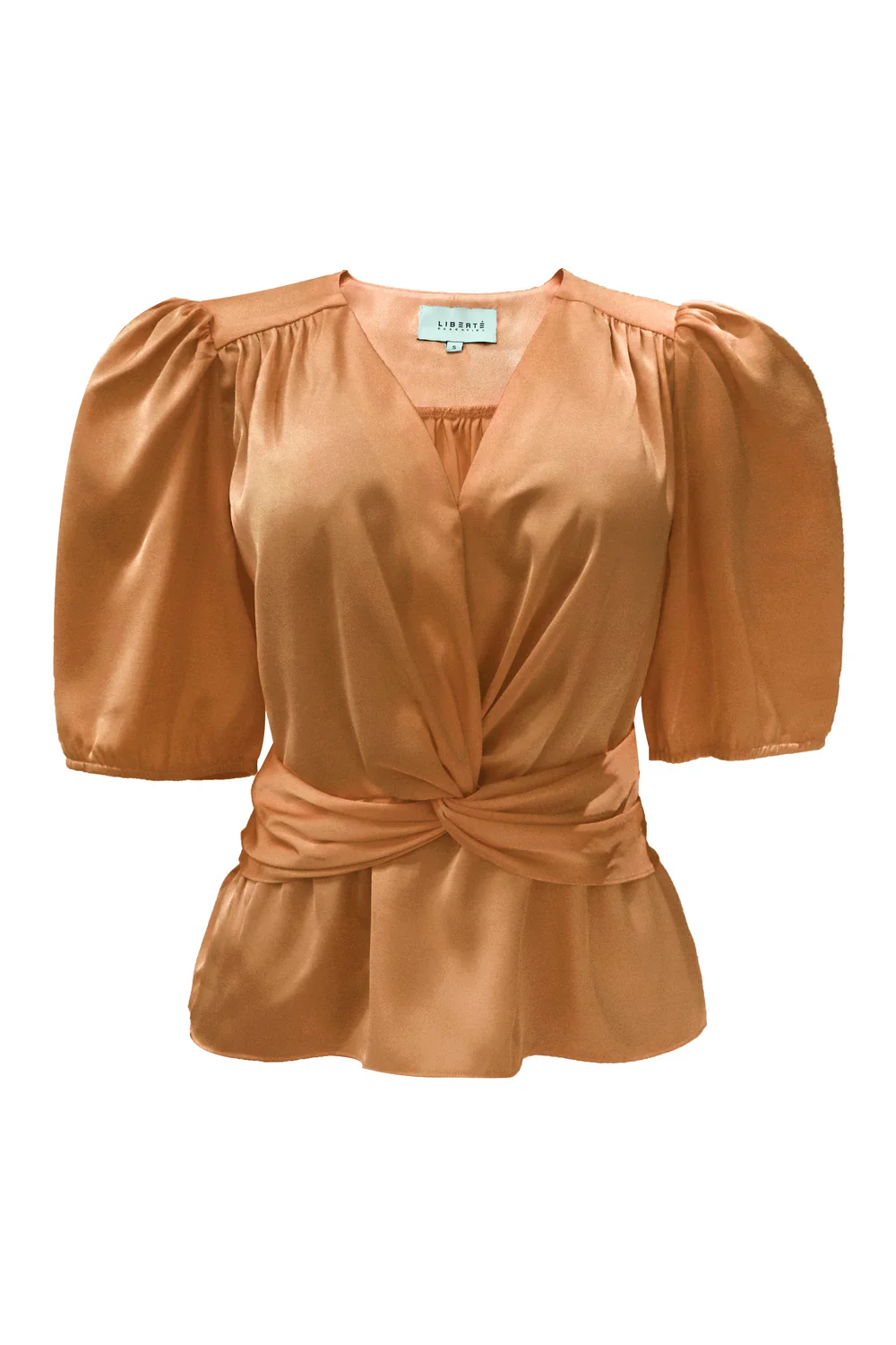 Tiki Ss Twist Blouse | Coral | Bluse fra Liberté - Image 3