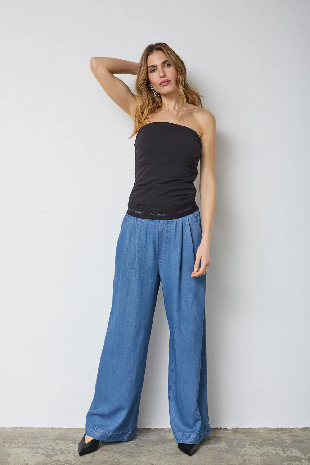 Tilly Logo Pant 41075 | Denim blue | Bukser fra Co'couture - Image 3
