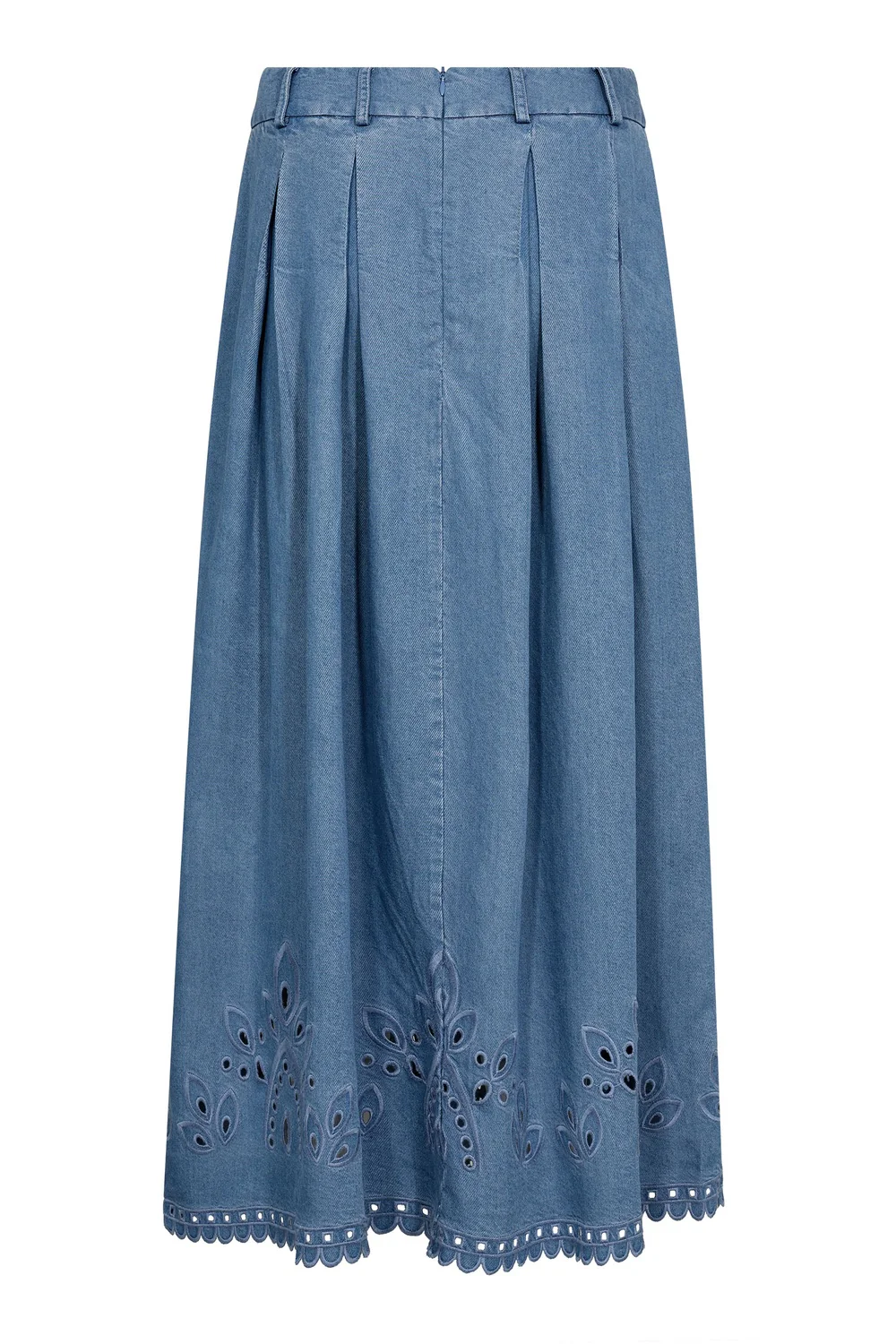 Tilly Pleat Emb Skirt 44012 | Denim blue | Nederdel fra Co'couture - Image 5