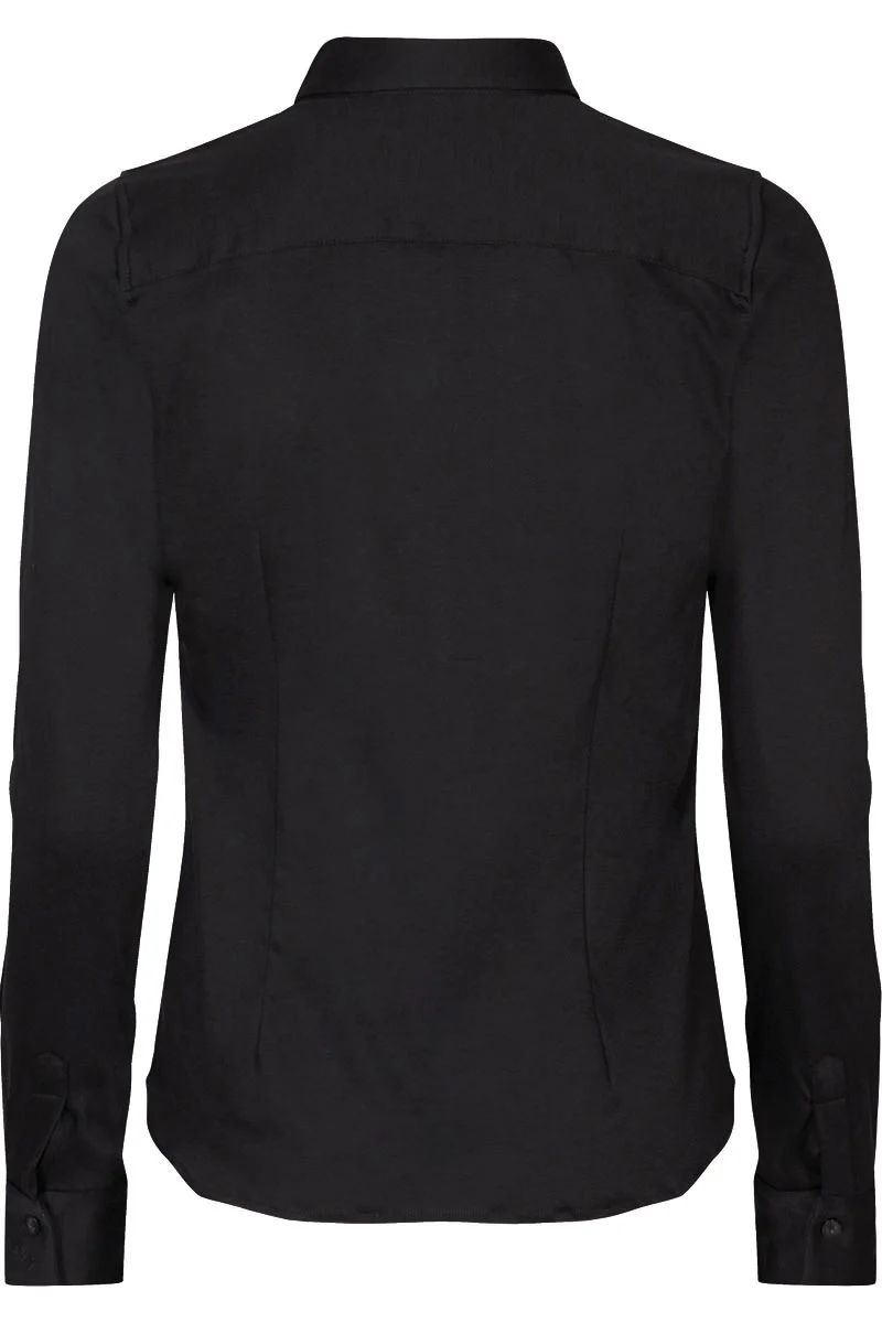 Tina Jersey Shirt | Black | Jersey skjorte fra Mos Mosh - Image 3