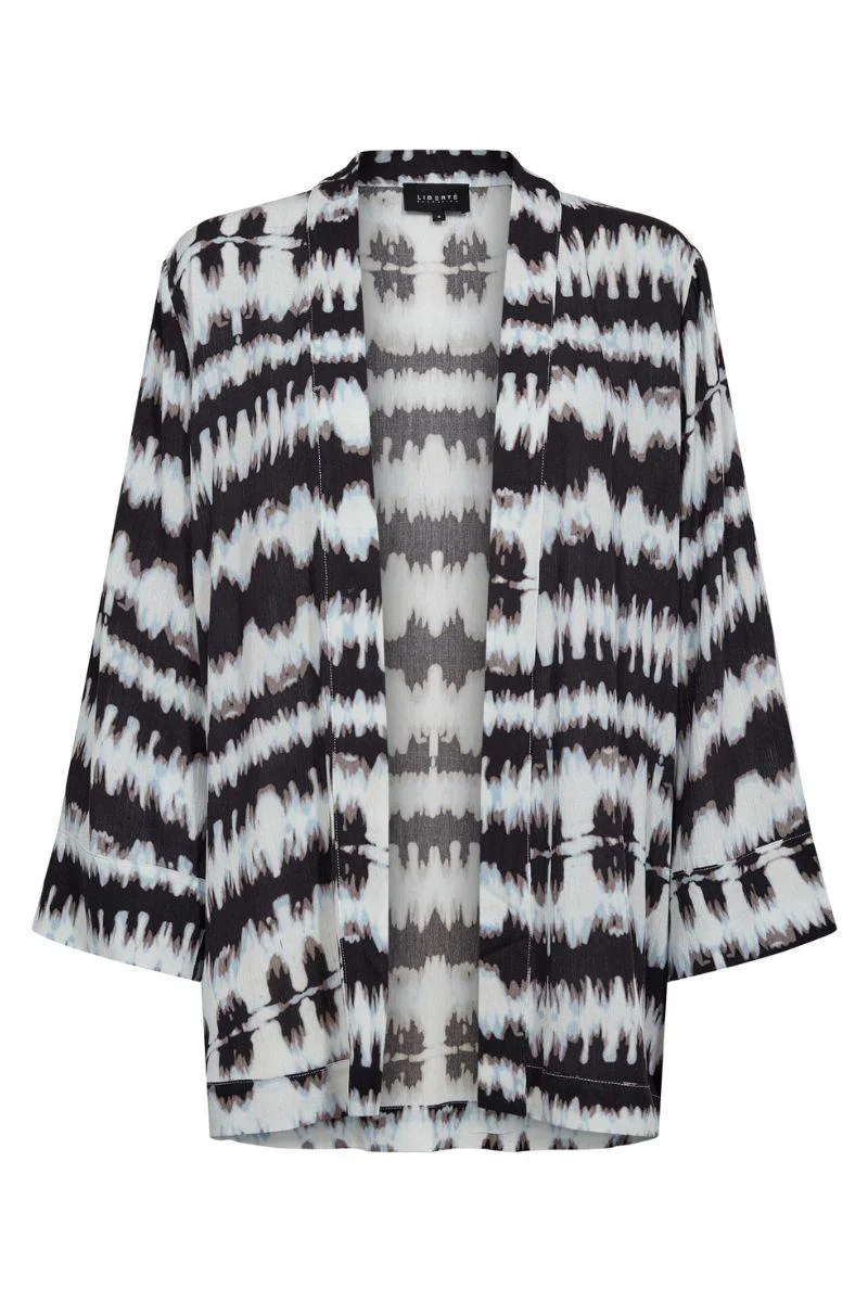 Tine Tie Dye Kimono | Black Blue Tie Dye | Kimono fra Liberté - Image 2