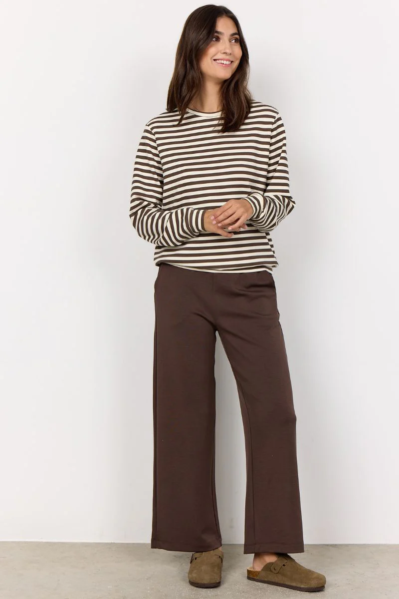 Tini Stripe Sweat | Brun | Bluse fra Statebird - Image 4