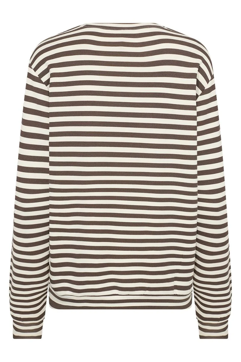 Tini Stripe Sweat | Brun | Bluse fra Statebird - Image 8