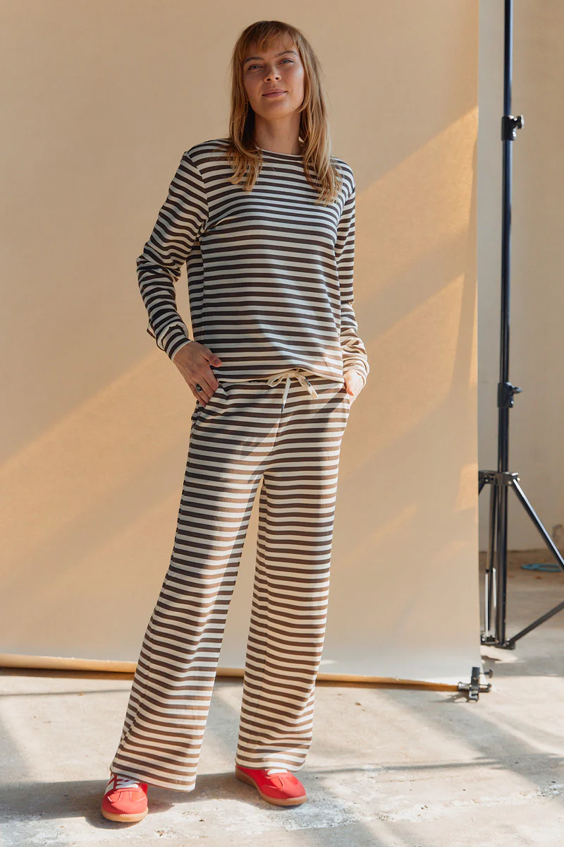 Tini Stripe Wide Pants | Brun | Bukser fra Statebird - Image 6