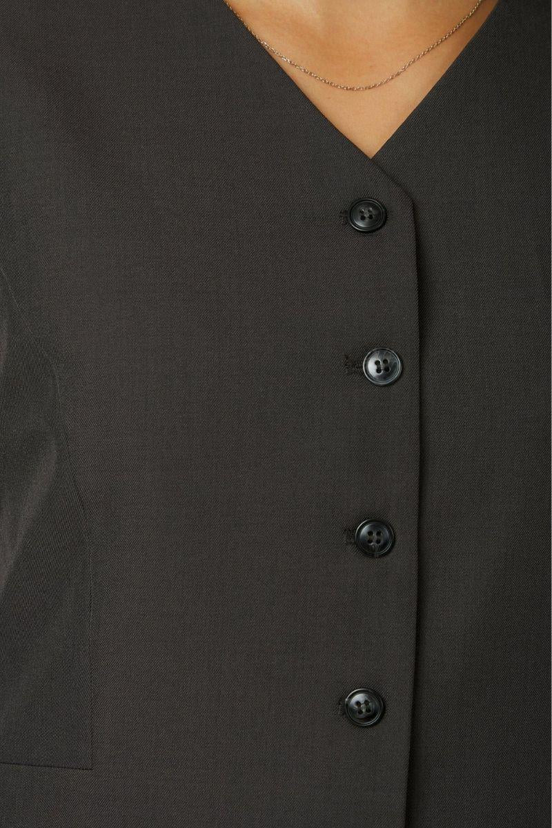 Toots Structure Blouse | Dark Grey | Bluse fra Neo Noir - Image 6