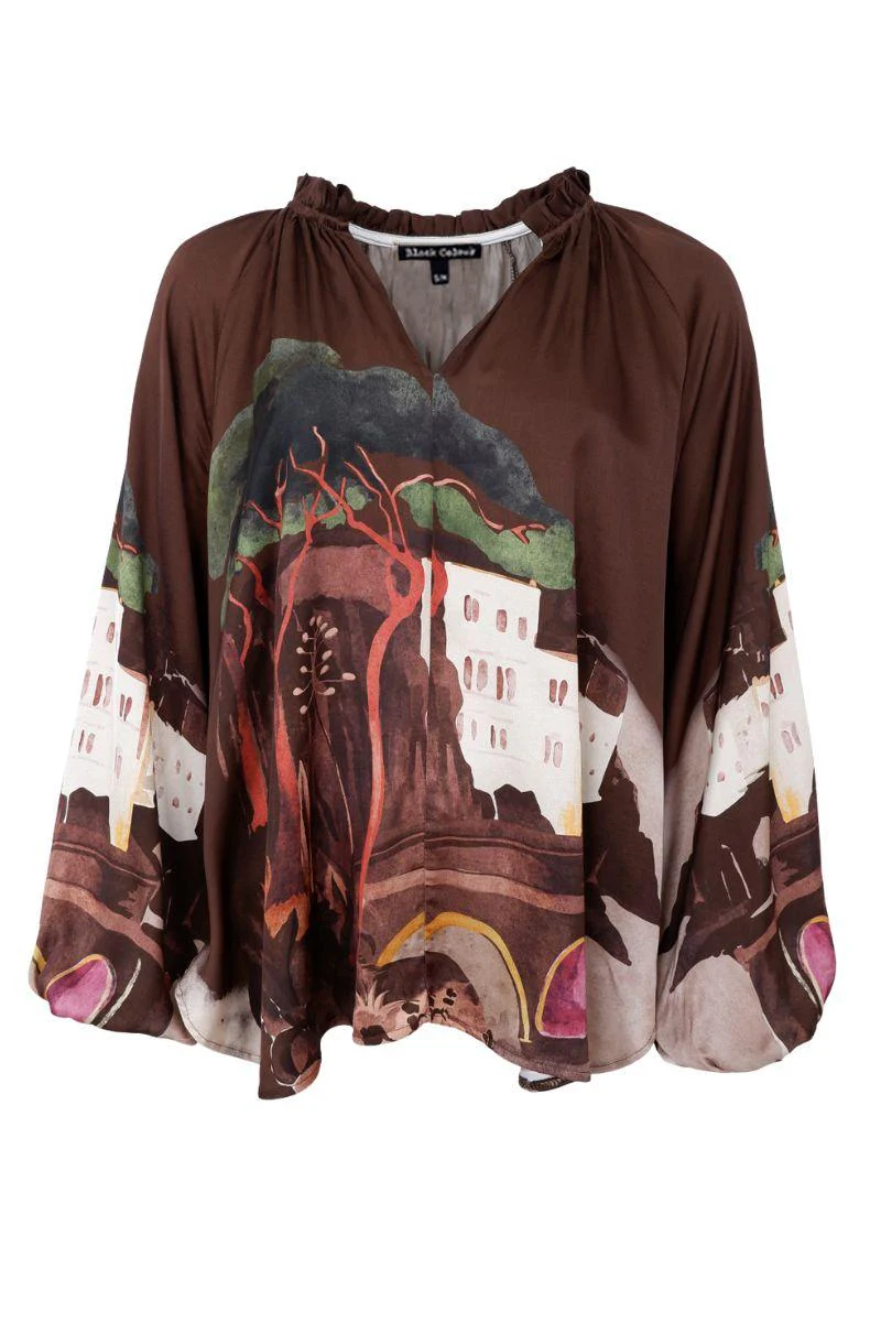 Toscana Blouse | Coffee | Bluse fra Black Colour