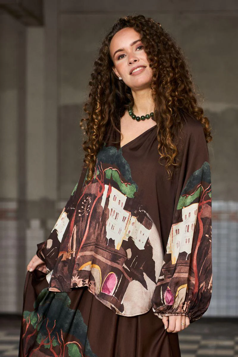 Toscana Blouse | Coffee | Bluse fra Black Colour - Image 2