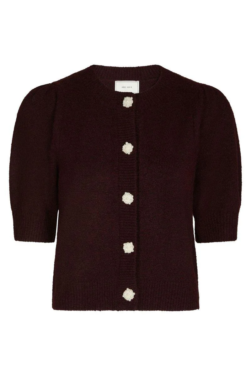 Trudy Deco Knit Cardigan | Wine | Strik fra Neo Noir