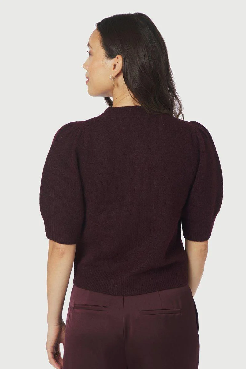Trudy Deco Knit Cardigan | Wine | Strik fra Neo Noir - Image 4