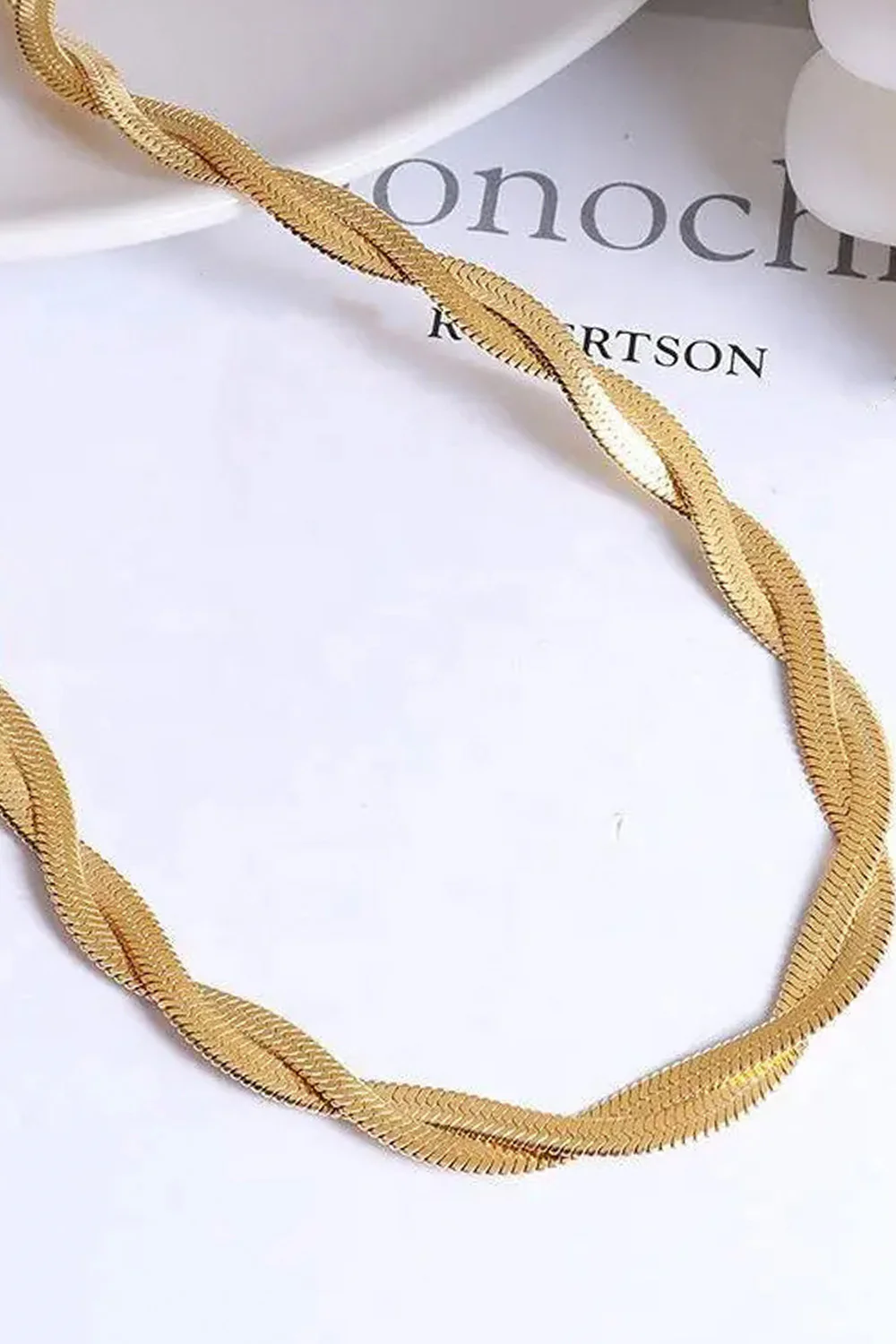 Twisted Double Snake Chain Necklace | Halskæde fra Birdsong - Image 8