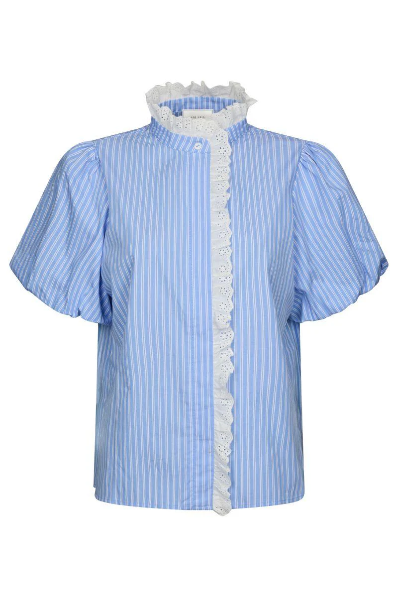 Ulia Stripe Blouse | Blue Stripe | Bluse fra Neo Noir - Image 3