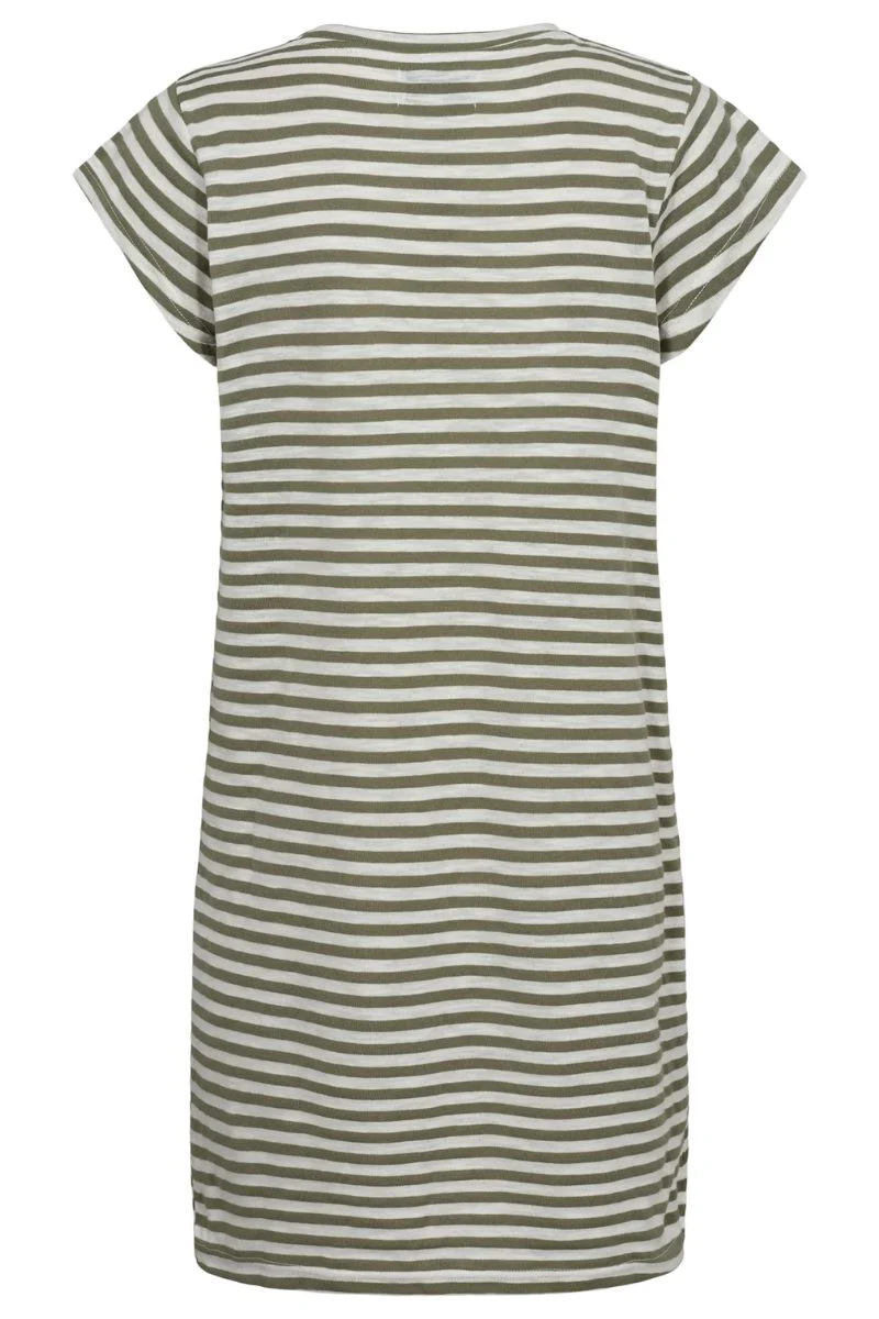 Ulla Stripe Tshirt Dress | Army White Stripe | Kjole fra Liberté - Image 3