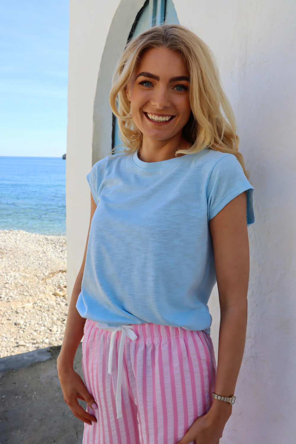 Ulla T-Shirt | Baby Blue | T-shirt fra Liberté - Image 3
