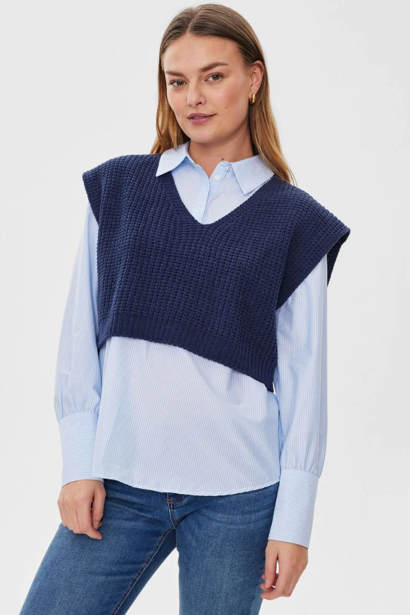 Vanilla Waistcoat | Navy Blazer | Vest fra Freequent - Image 5