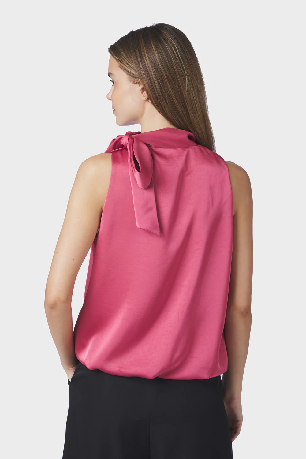 Veda Heavy Sateen Top | Cherry Pink | Top fra Neo Noir - Image 7
