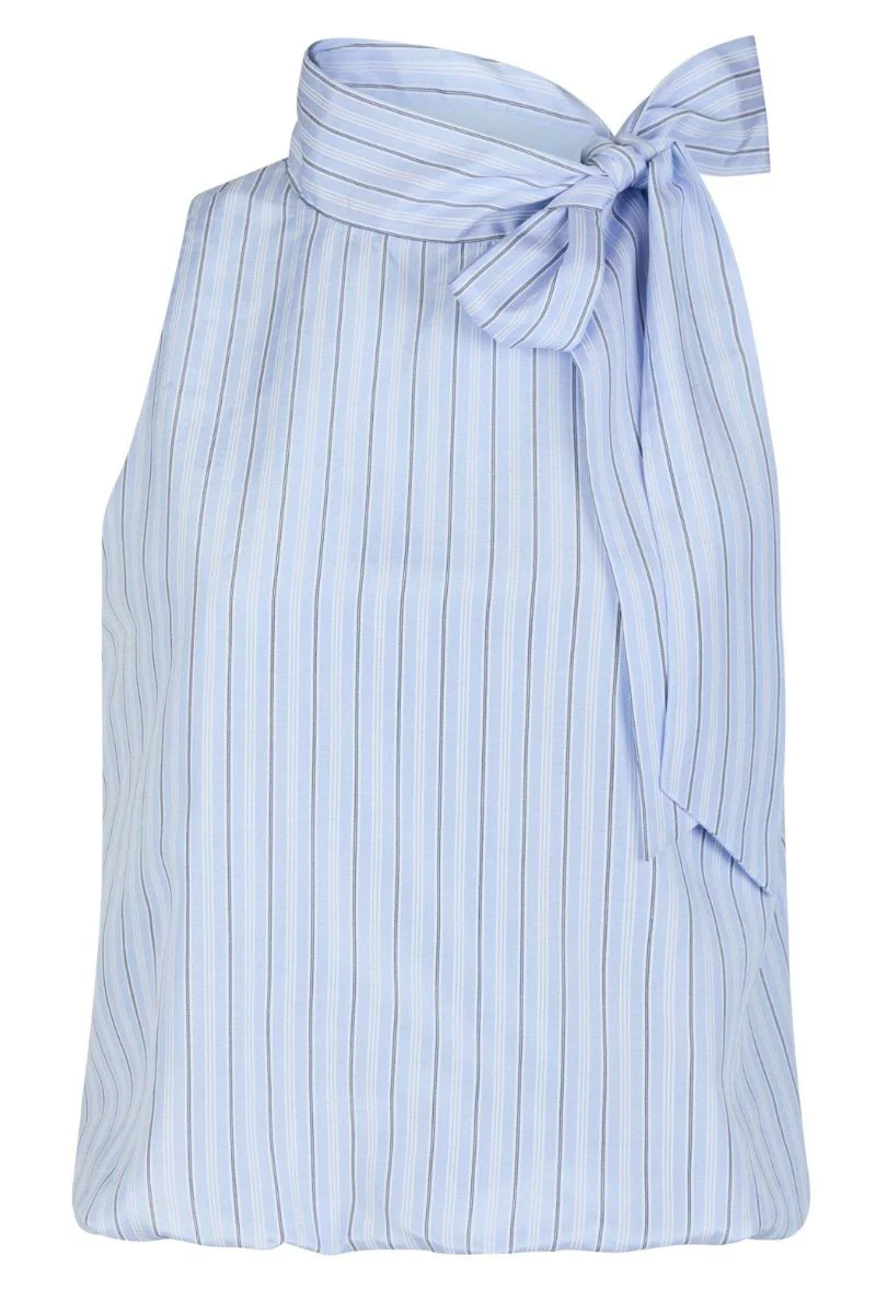 Veda Stripe Top | Light Blue | Bluse fra Neo Noir - Image 2