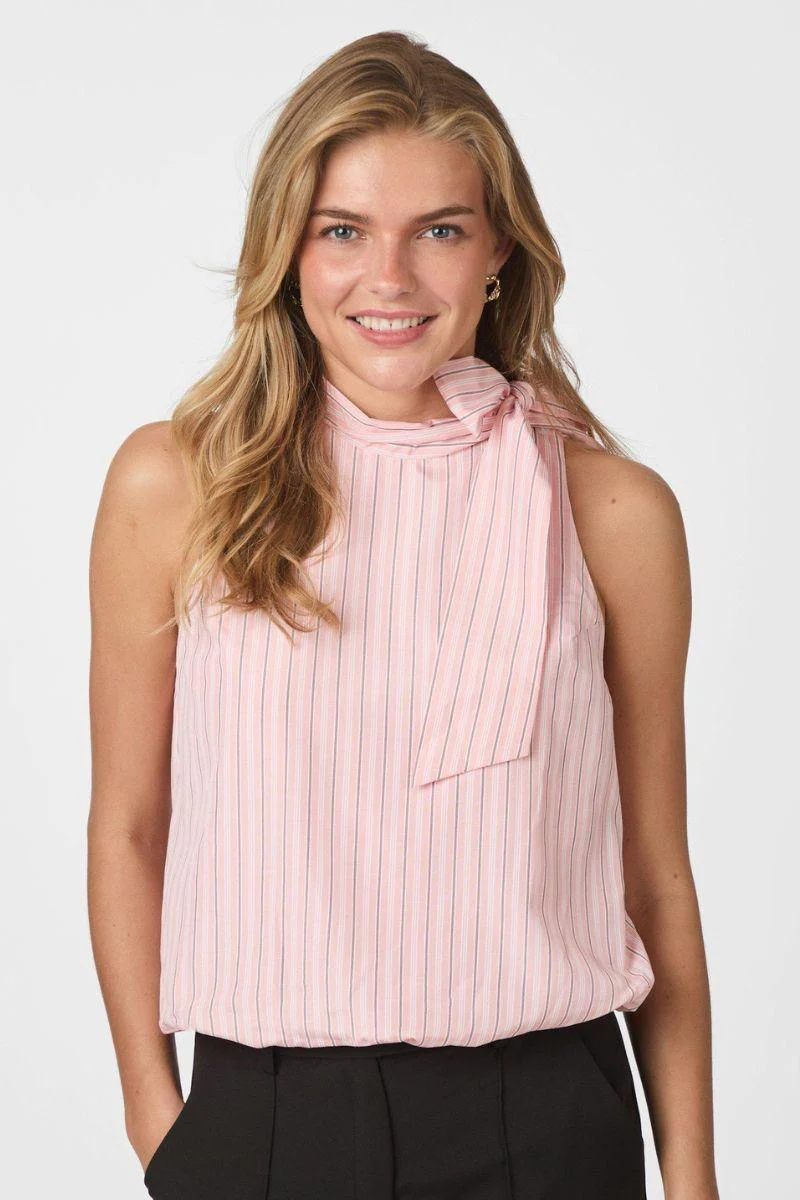 Veda Stripe Top | Rose | Bluse fra Neo Noir - Image 4