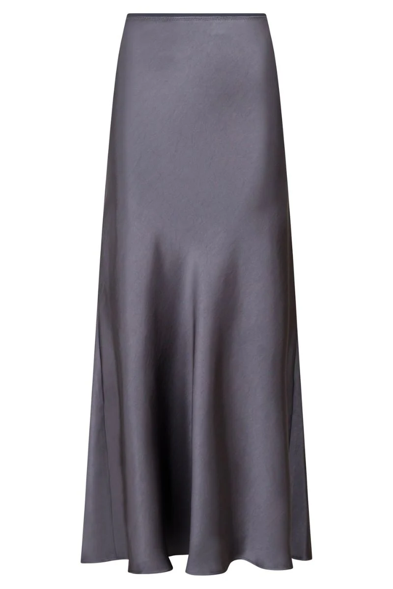 Vicky Heavy Sateen Skirt 159588 | Dark Grey | Nederdel fra Neo Noir - Image 3