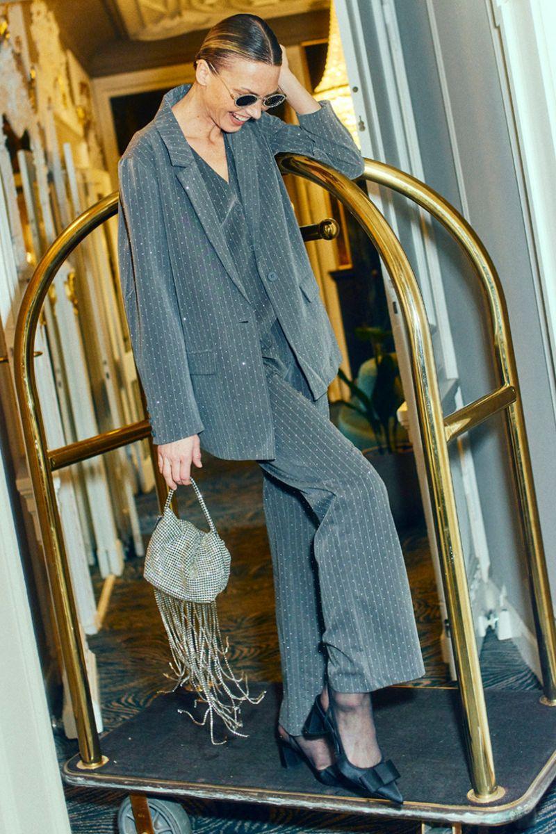 Widy Pants 206601 | Dark Grey Mel W Star Off-White | Bukser fra Freequent - Image 9