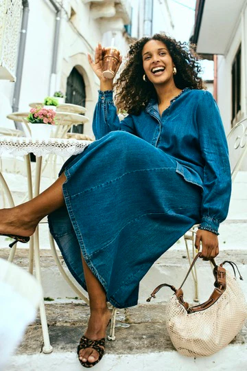 Wilke Skirt 205135 | Medium Blue Denim | Nederdel fra Freequent - Image 2