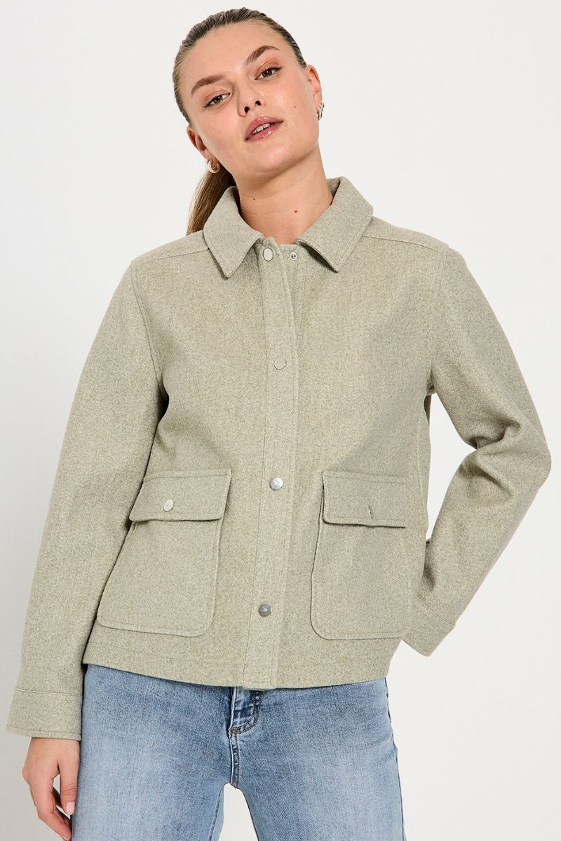 Yanna Jacket 205308 | Deep Lichen Green Mel. | Outerwear fra Freequent - Image 8