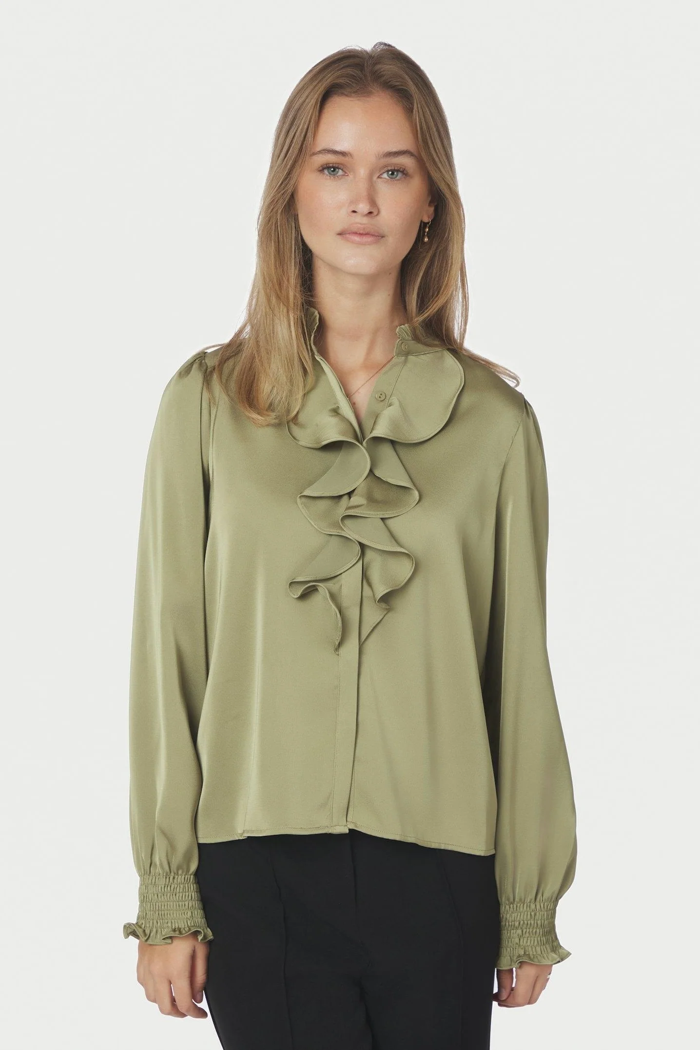 Zamola Blouse | Dusty Army | Bluse fra Neo Noir - Image 5