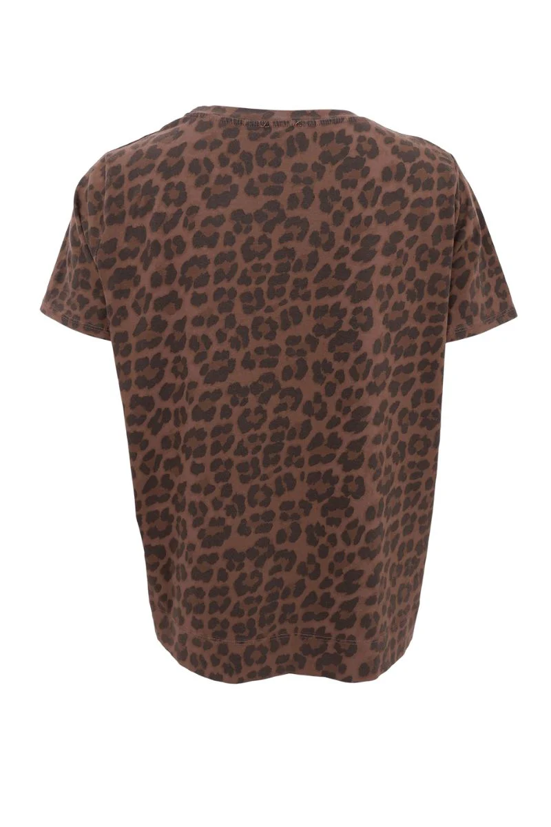 Zelda S/S T-Shirt | Mocca Leo | Blusser fra Black Colour - Image 4