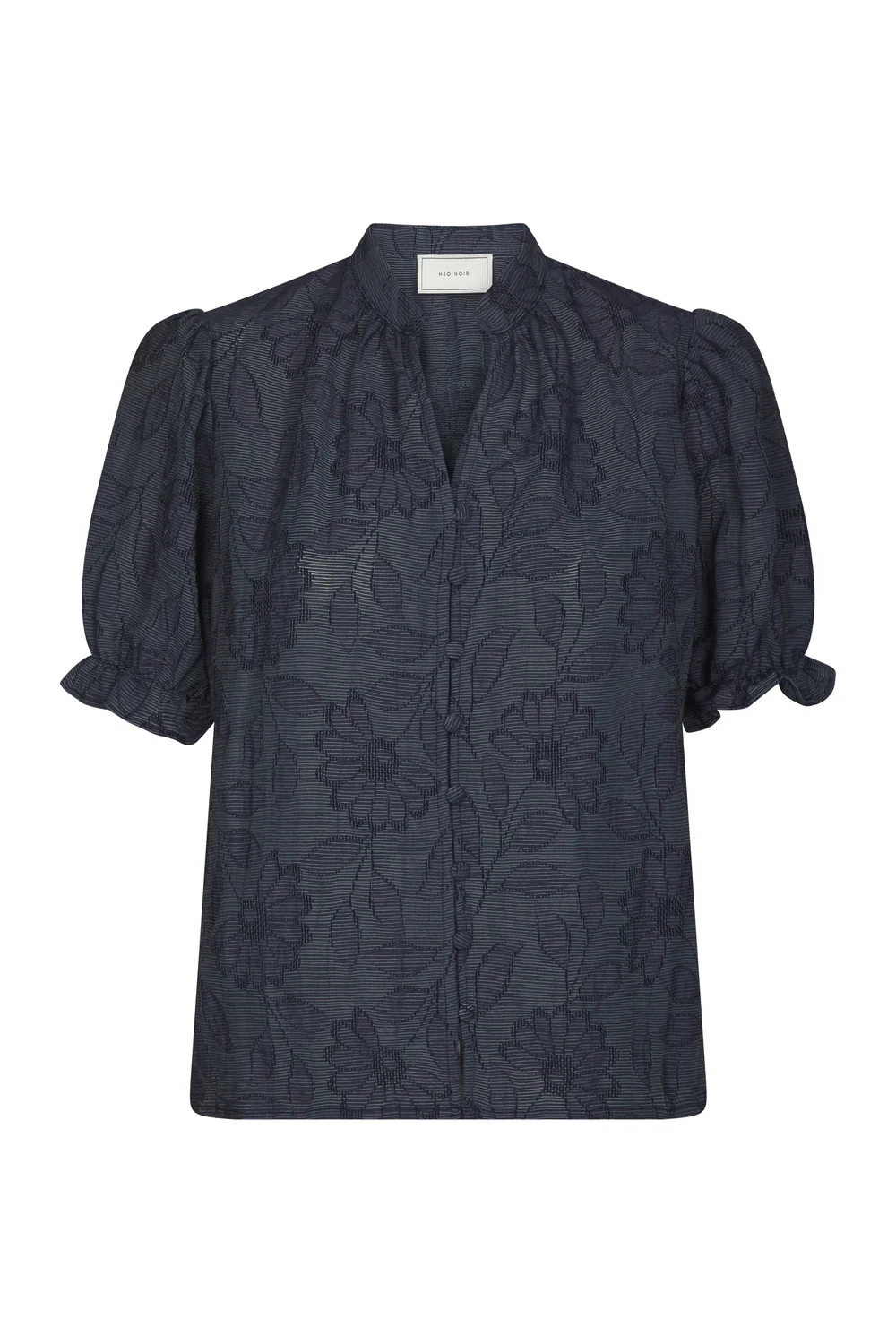 Zika Flower Stripe Blouse | Dark Blue | Bluse fra Neo Noir - Image 2
