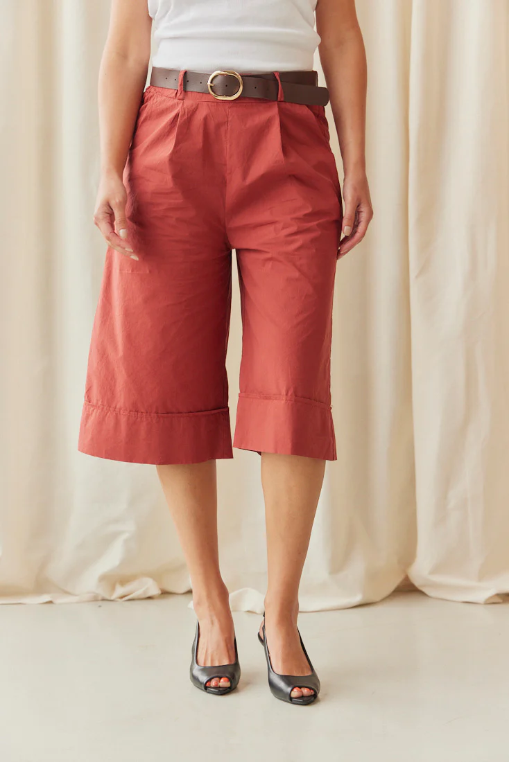 Zita Cotton Bermuda Shorts | Burnt Orange - Image 3